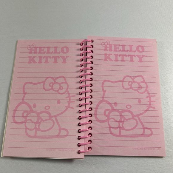 Vintage 1976 Hello Kitty Sanrio Notepad Pink Mini Notepad Spiral 5.5" X 3.5" - Picture 3 of 6
